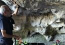 Lourdes, don Santo Borrelli e il gruppo di pellegrini calabresi in preghiera nella Grotta delle apparizioni